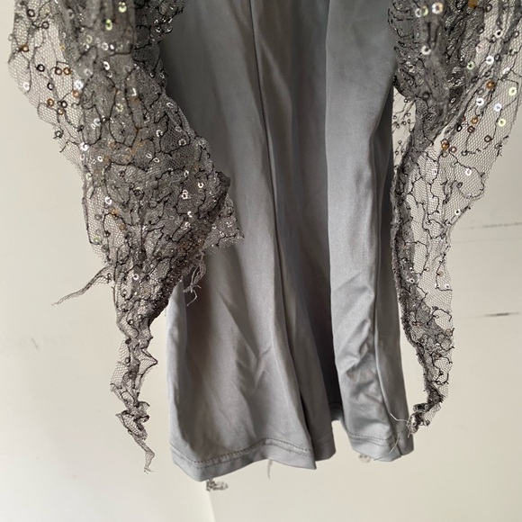 Costume Gallery Creepy Gauzy Gray Biketard Dance Costume - Picture 5 of 6